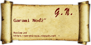 Garami Noé névjegykártya